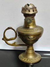 Antique Brass Oil Kerosene Lamp Original Old Handcrafted Rare