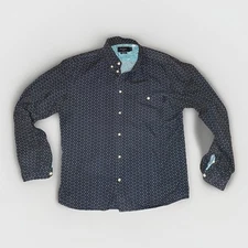 navy blue Paul Smith Jeans Tailored Fit Geometric Triangle print shirt - medium