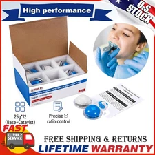 12x 25g Dental Putty Fast Set PVS VPS Impression Silicon Material Mint Base US