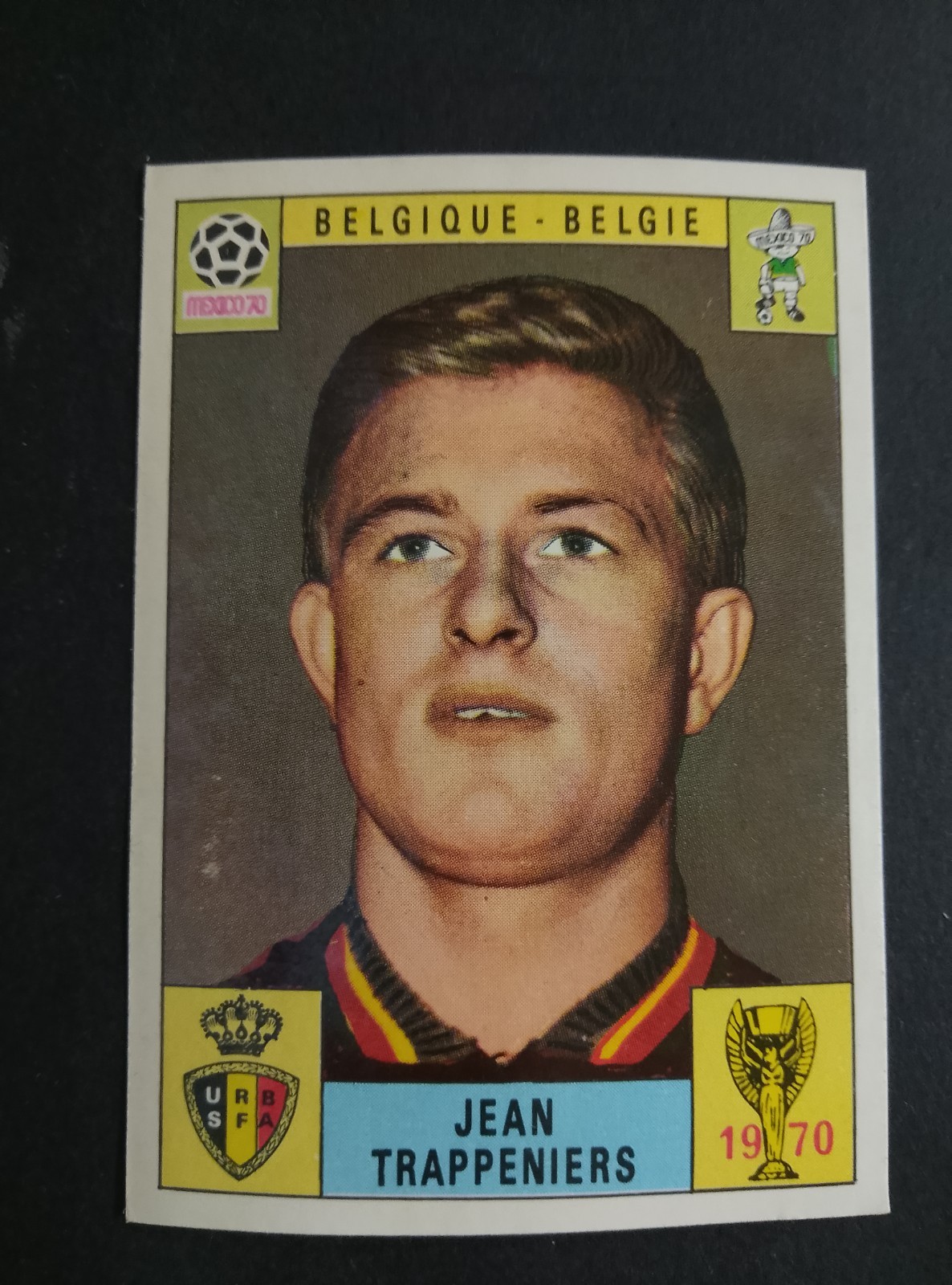 FIGURINA MEXICO 70 WORLD CUP PANINI BELGIQUE TRAPPENIERS RED BACK AS IN PICTURE