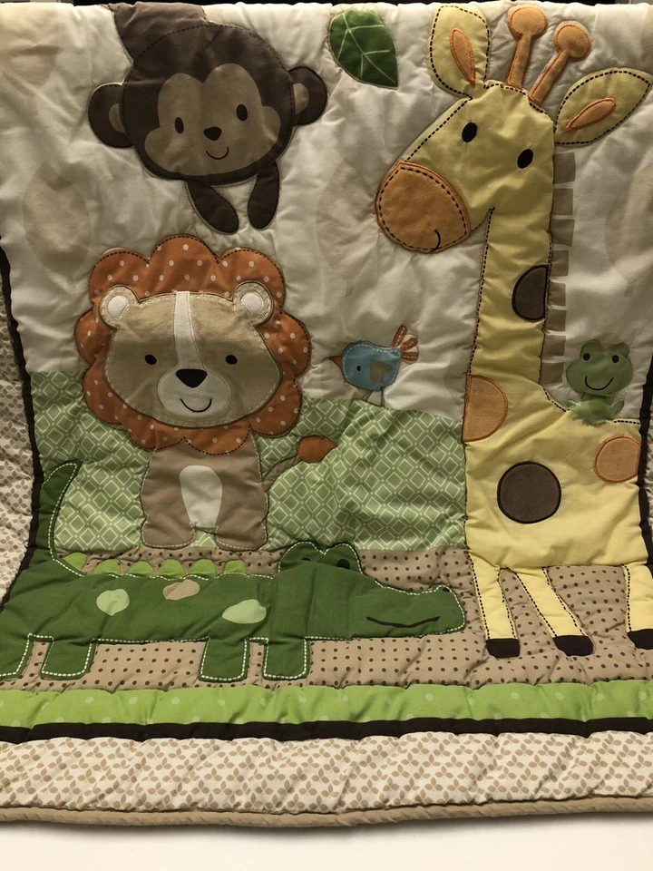 Cocalo Baby Comforter Quilt Giraffe,Monkey,Lion Etc.Baby Comforter & Crib Sheet - Image 3 of 4