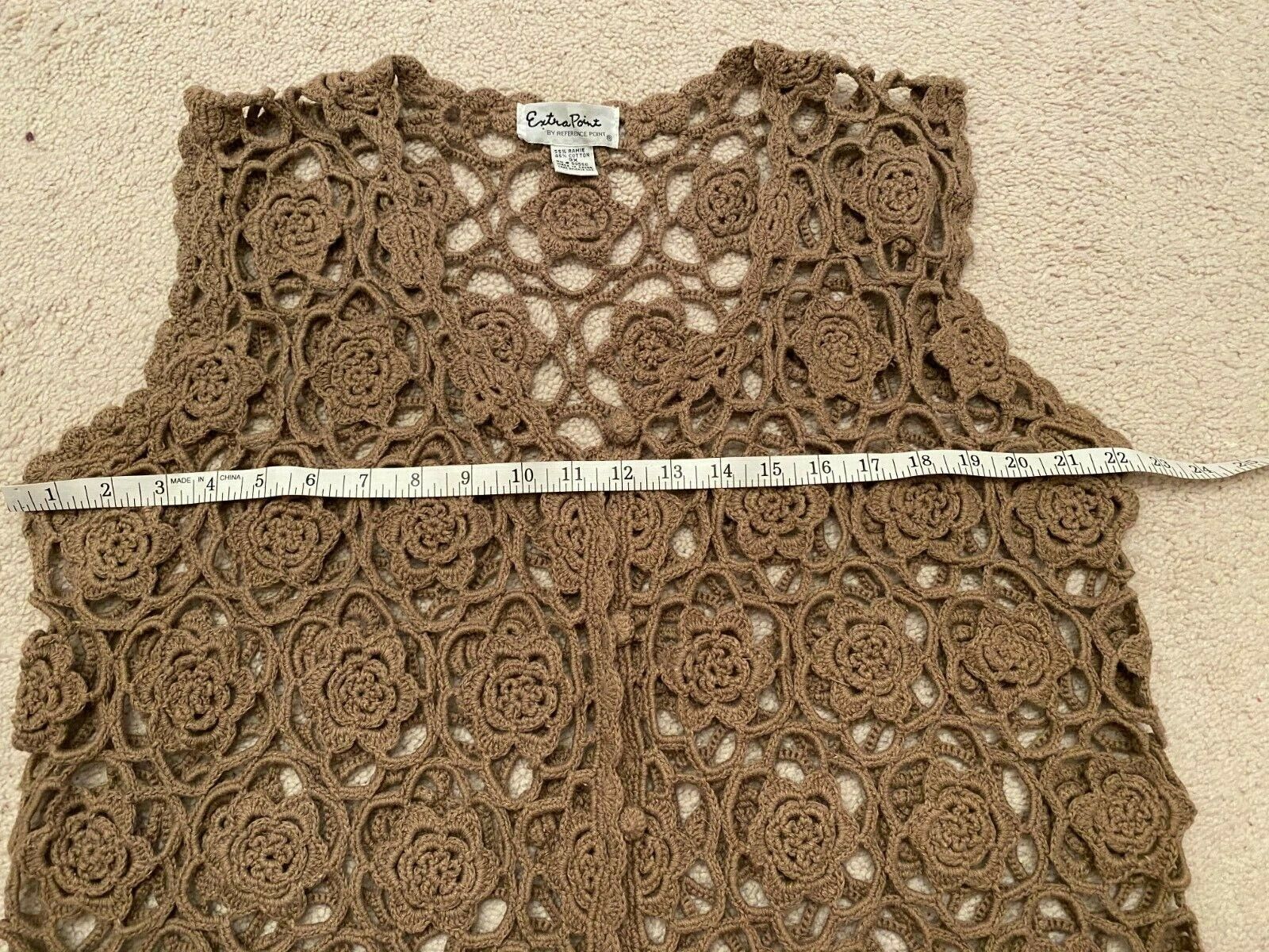 EXTRA POINT by Reference Point Brown Crochet-Look… - image 4