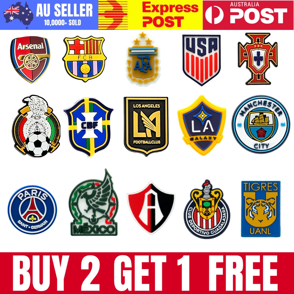 Collection of Soccer Football Club Team For Crocs Shoe Charms Jibbitz