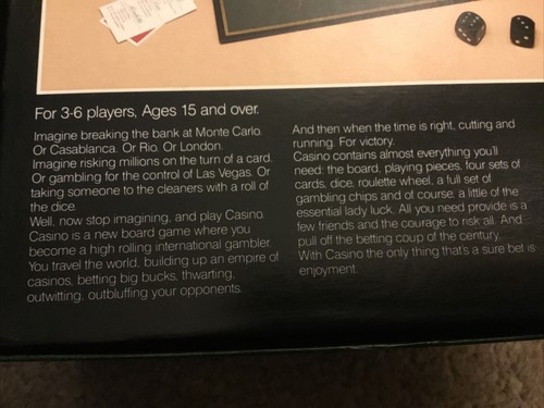 RARE PARKER CASINO BOARD GAME, 100% COMPLETE 1988, RARE,See Pics.FAB CONDITION - Picture 12 of 12
