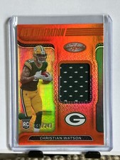 Christian Watson 2022 Certified New Generations Orange Mirror Jersey RC /249