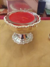 Vintage Avon Hudson Manor Collection Silver Plated Salt Cellar, Spoon & Candle