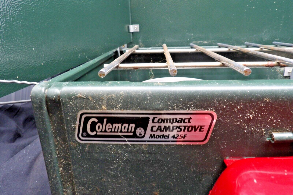 Vintage 1/1990 Coleman 425F 2 Burner Gas Compact Camp Stove USA