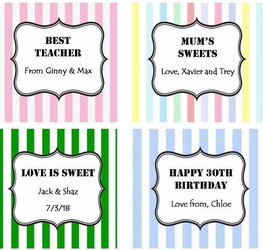 Large Personalised Sticker Label For Sweets Jar - Victorian Retro Style For Weddings, Birthdays