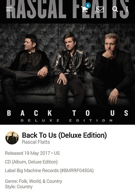 Rascal Flatts ~ Back to Us Deluxe CD 2017 AOR Melodic Yacht Rock WestCoast Huff