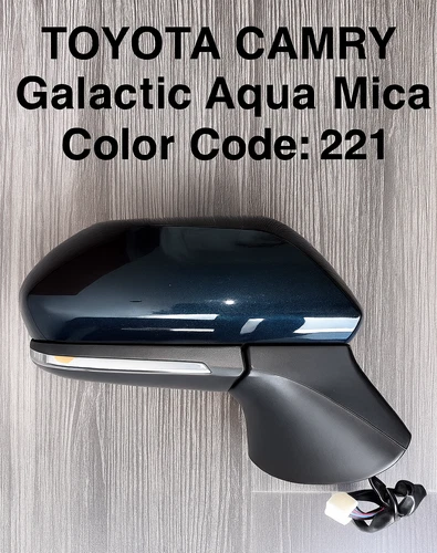 NEW AQUA BLUE Passenger Side Power Mirror 2018-21 Toyota Camry Heat, Signal, BSM