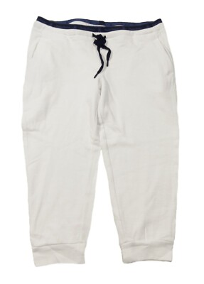 Psycho Bunny Women's Bright White Mid Cuff Terry Pants