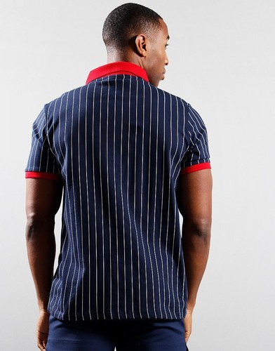FILA Mens Cotton Borg Retro Vintage BB1 Stripe Polo Shirt T shirt top S to 4XL - Picture 19 of 53