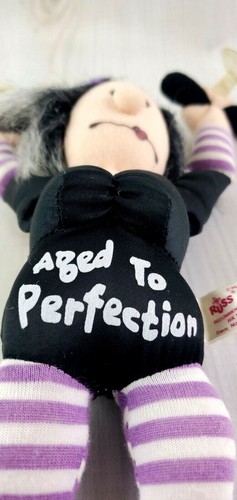 Muñeca de peluche colgante de pelo gris para dama entrenamiento aeróbico vintage - Imagen 2 de 5
