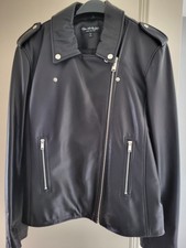 Ladies Genuine Leather Jacket - Miss Selfridge Black Size 10