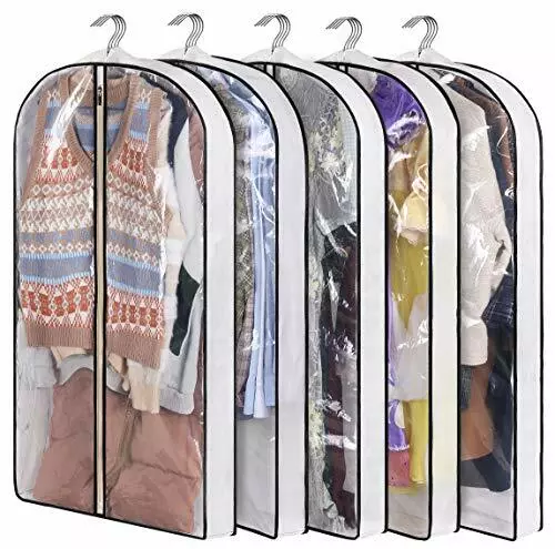 Garment Bags For Hanging Clothes, Clear Suit Bags For Closet