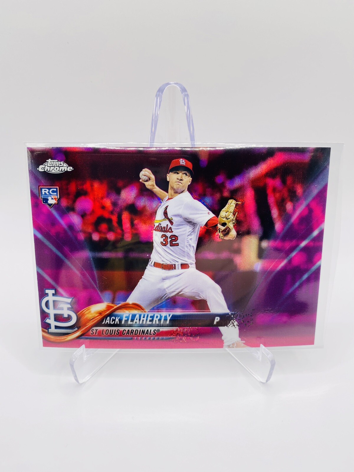 Jack Flaherty 2018 Topps Chrome Pink Rookie Card