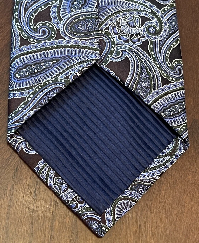 Corbata de cuello Eagle azul marrón hecha a mano 100 % seda para hombre hecha en China Foto 2 de 4