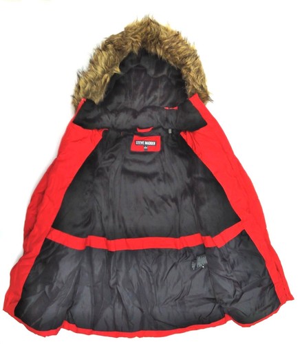 Steve Madden Girls' Winter Jacket Coat Puffer Bubble Hooded Red Size 14/16 - Picture 5 of 5