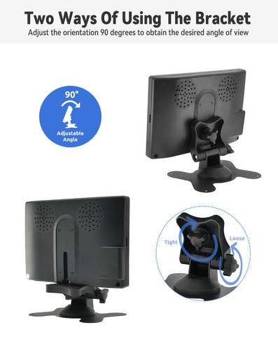 7" HD Sreen Monitor w/ 2 Way Video Input for Rear View Camera Backup Reverse - Picture 13 of 18