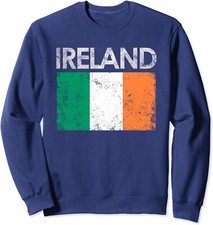 Vintage Ireland Irish Flag Pride Gift Heritage Irish Unisex Hooded Sweatshirt