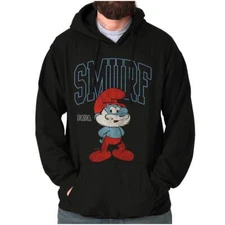 Papa Smurf Vintage College Varsity Cartoon Hoodie Hooded Sweatshirt Men Women