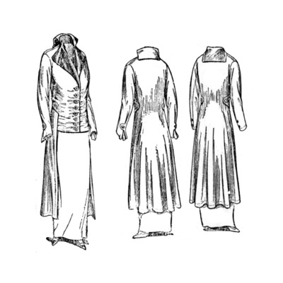 Past Patterns 7146 - Mid 1910s Ladies Redingote Sewing Pattern bust 34''
