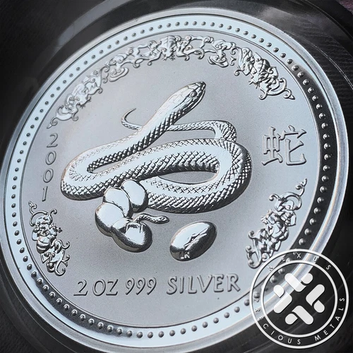 2001 NGC MS69 Australia Lunar Year of the Snake 2 oz. Silver Coin Series I