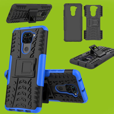 Für Xiaomi Redmi Note 9 Hybrid 2teilig Outdoor Blau Handy Tasche Etuis Hülle Neu
