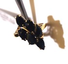 10k yellow gold pear shape Sapphire cluster ring 5.1g size 8 3/4 — photo 2