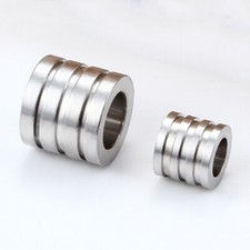 20x Grooved Column Stainless Steel Beads Large Hole Beads Jewelry Making 10x9mm