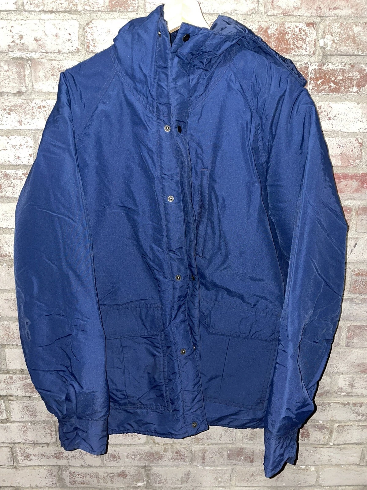 Vintage Cabela's Mens Blue GoreTex Full Zip Hooded Waterproof Jacket Coat Medium