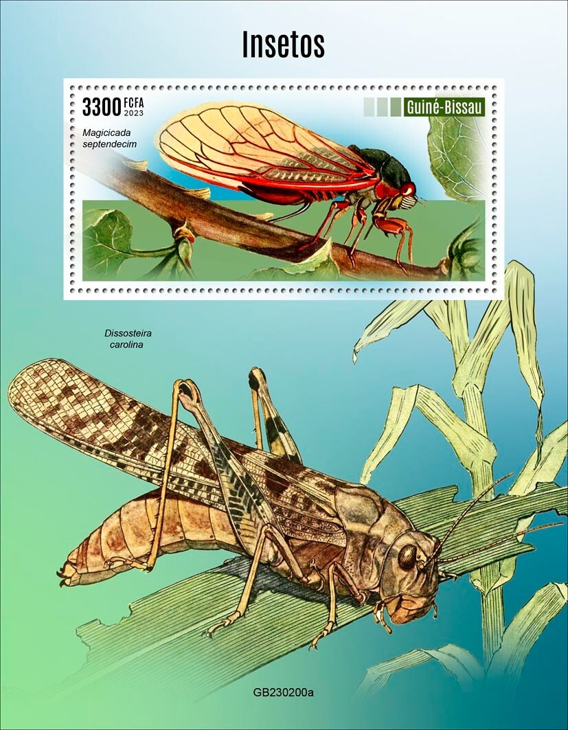 Insects MNH Stamps 2023 Guinea-Bissau S/S
