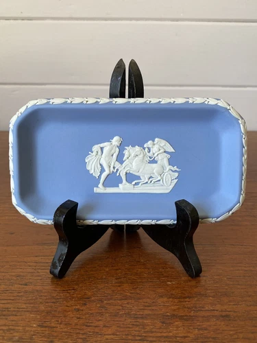 Vintage Wedgwood Jasperware Blue Small Tray Made In England 1957