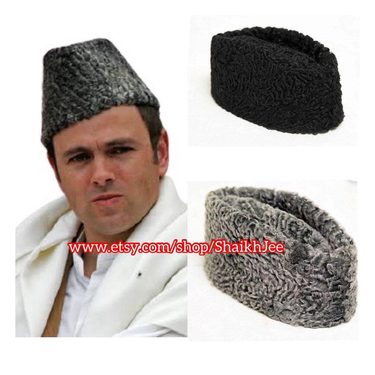 Men's Karakul Diplomat Winter Hat jinnah Kashmiri Afganistani Pakistani Topi eBay