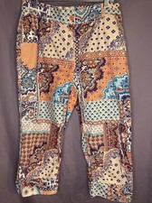Women's Size 1 CHICOS Capri Pockets Stretch Pants Inseam 21 Pre Owned 666