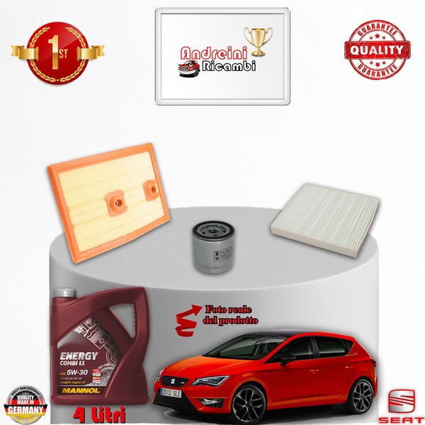 Inspektionskit Filter + ÖL Seat Leon III 1.4 TSI 90KW 122CV Von 2015->-image
