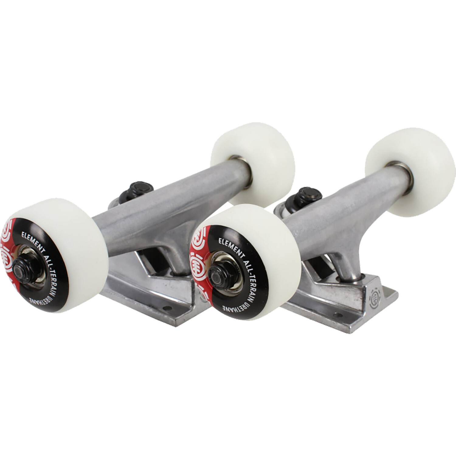 Element Skateboards Polished Trucks with 52mm White Wheels and Element Bearings