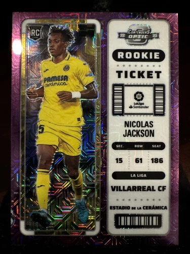 Nicolas Jackson 2022-23 Panini Contenders Rookie Ticket Purple Mojo