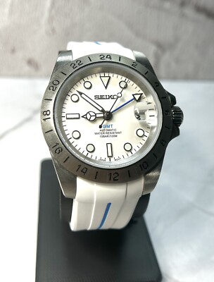 Custom  S Logo  Polar White Explorer GMT- Blue Hand