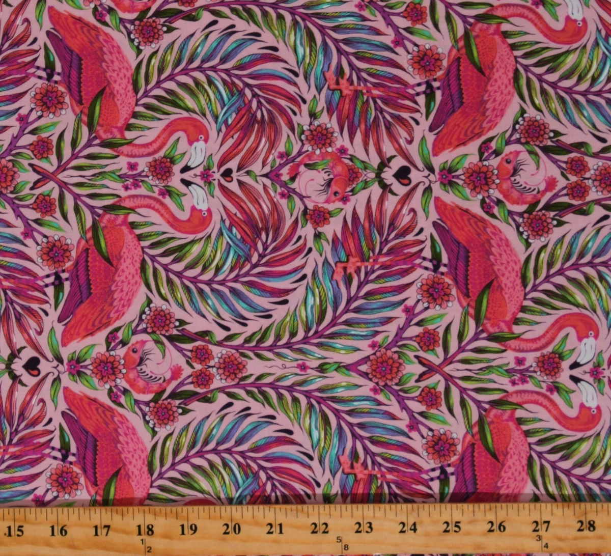 Cotton Flamingos Tula Pink Daydreamer Pretty in Pink Fabric Print BTY  D602.08