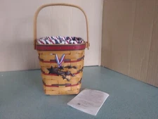 Longaberger All American Carry Along basket with liner, protector & tie-on