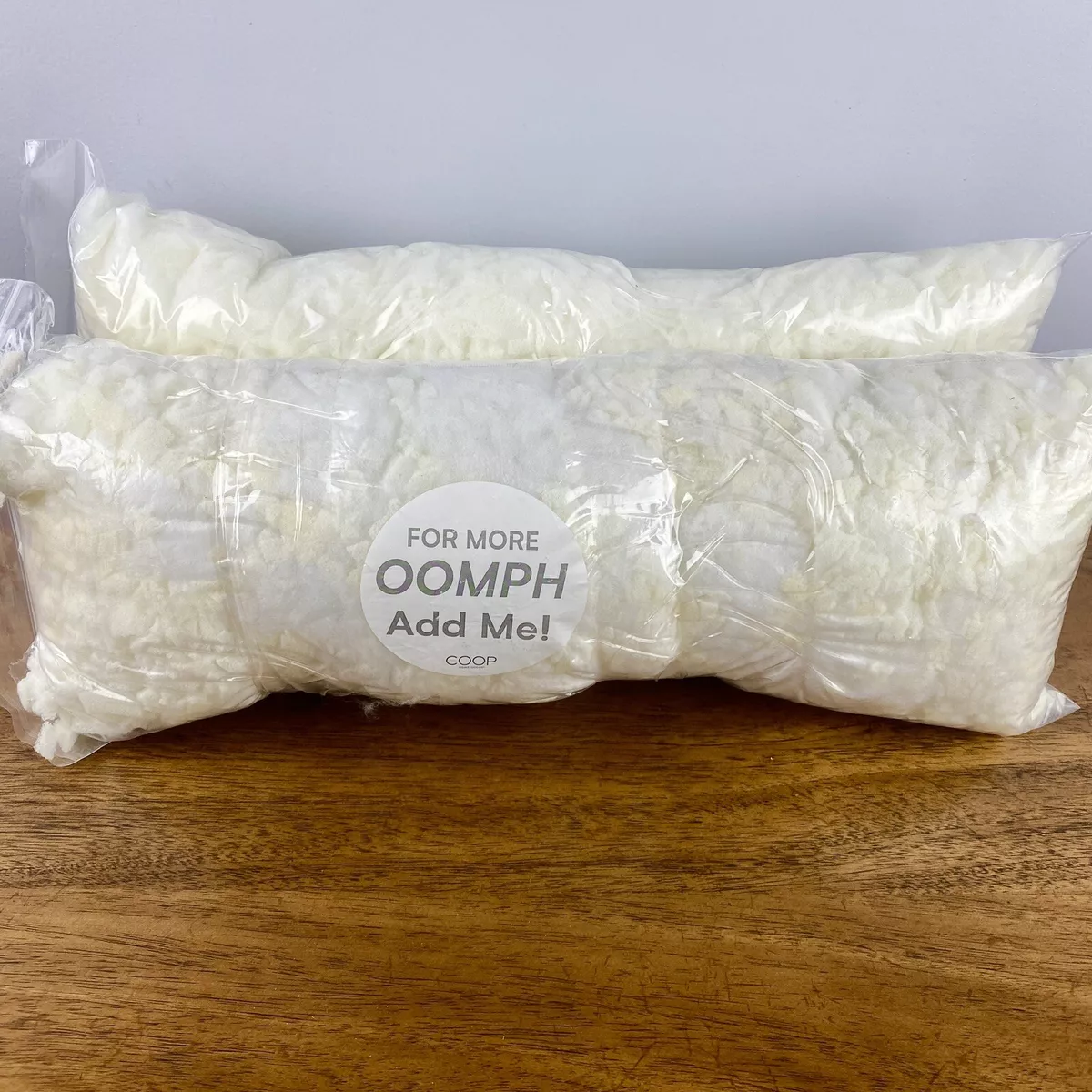 Genuine Coop Home Goods Extra Memory Foam Pillow Refill Stuffing Oomph Set  Of 2