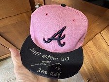 2018 Ronald Acuna Jr signed/inscribed/Used ROY Mother's Day cap MLB Hologram