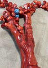Vintage Red coral carved flowered necklace — photo 5