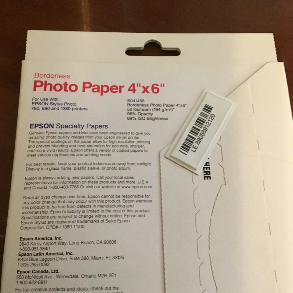 Epson Borderless Photo Paper (4x6, 20 Sheets). S041458 - Image 4 of 4