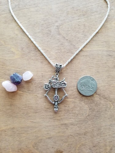 Biker TWD Motorcycle Crossbow Necklace - Picture 3 of 4