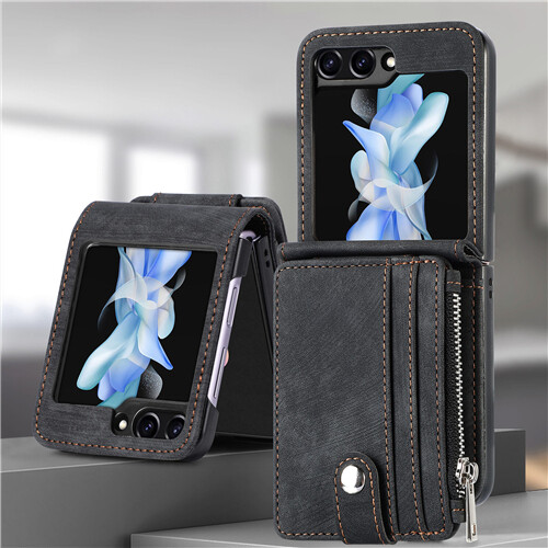 For Samsung Galaxy Z Flip 6 5 4 Leather Wallet Case with Detachable Card Holder - Bild 10 von 23