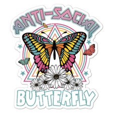 Anti-Social Butterfly Sticker Decal