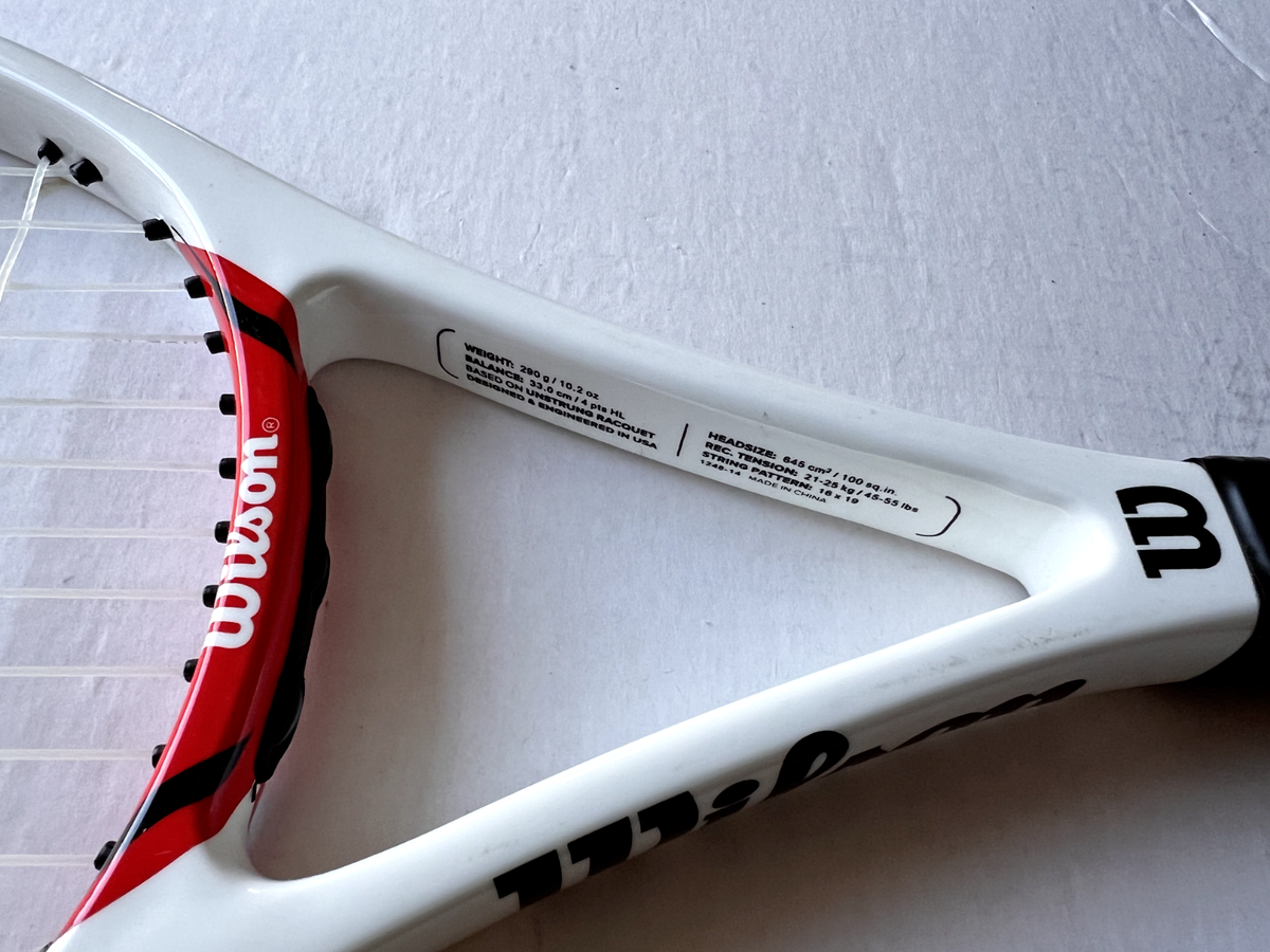 WILSON Federer 100 Tennis Racquet Racket 4 3/8 Grip Red White (Set