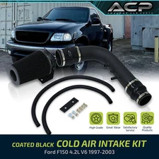 Cold Air Intake CAI Kit Black 3.5" Piping For 97-03 Ford F-150 / Heritage 4.2 V6